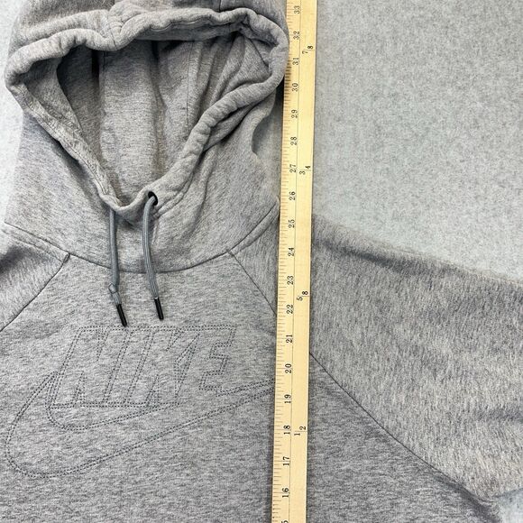 Nike Hoodie Red Tag Mens Large L Gray Pullover Swoosh VTG Y2K AA1529-091 READ - Picture 7 of 11